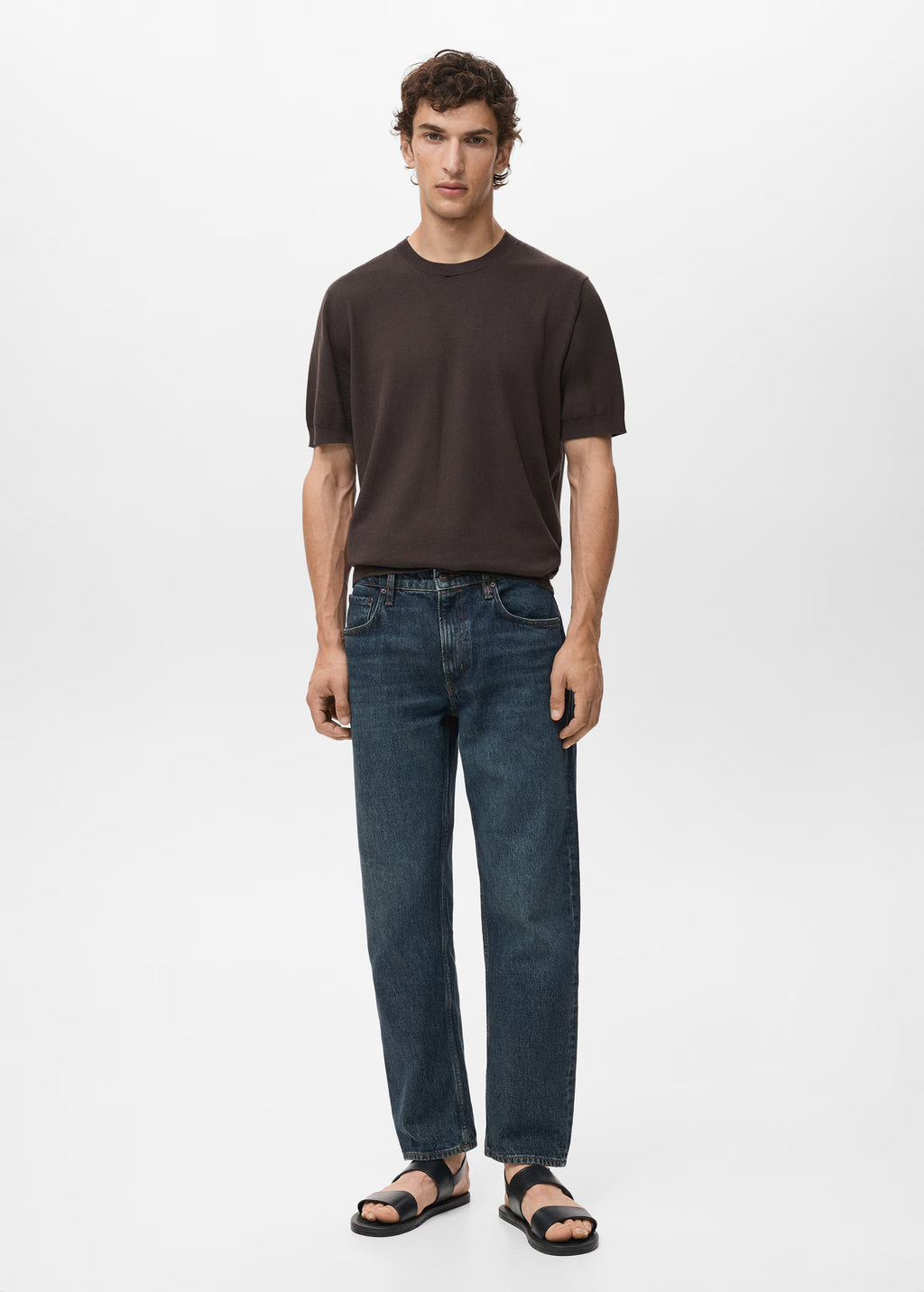 Düz Kesim Koyu Yıkama Jean Pantolon