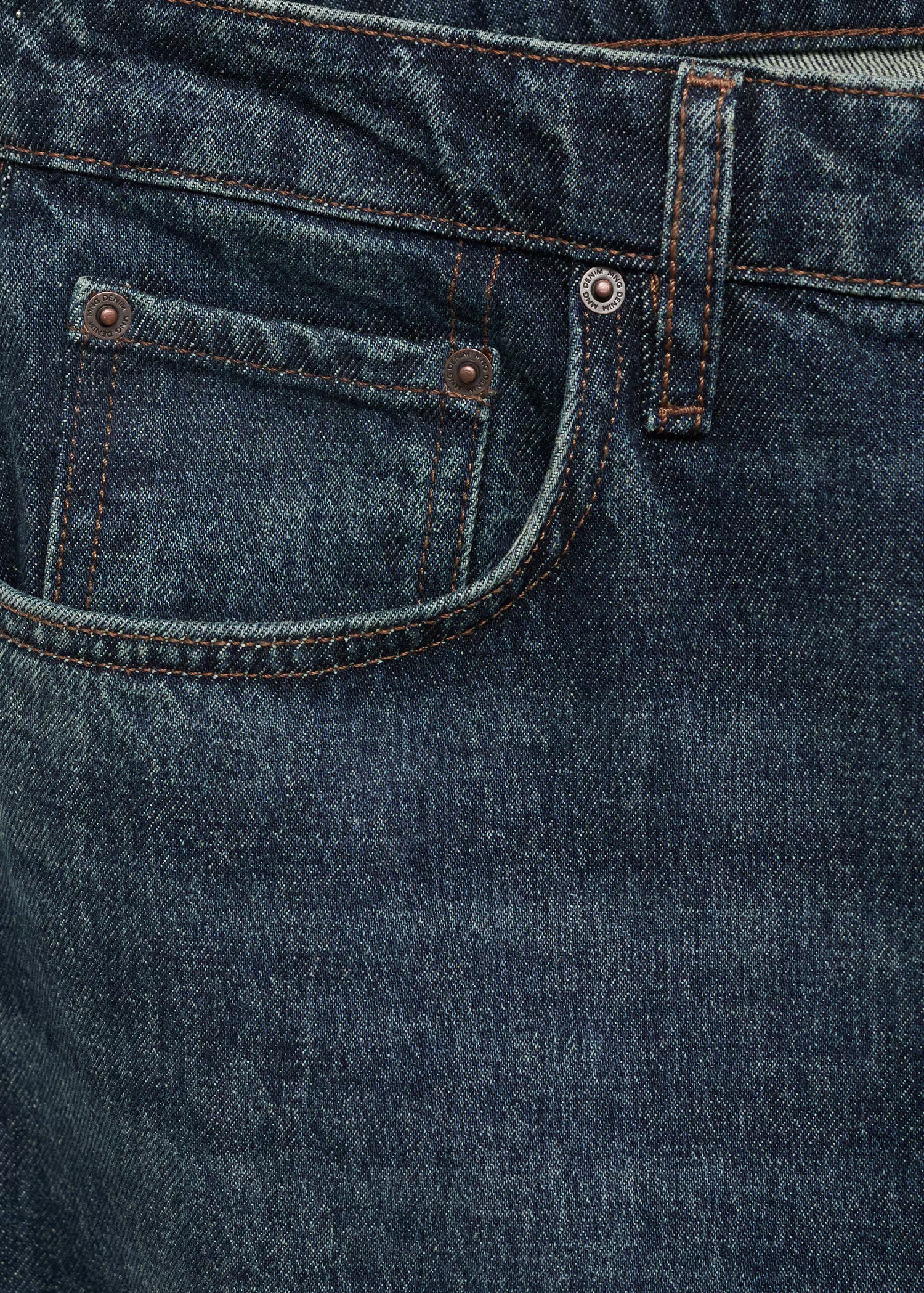 Düz Kesim Koyu Yıkama Jean Pantolon