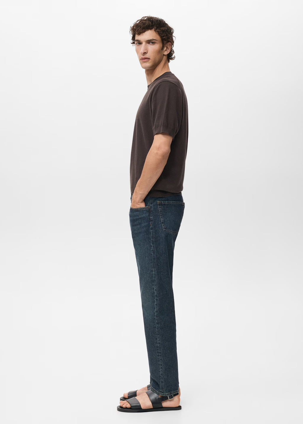 Düz Kesim Koyu Yıkama Jean Pantolon