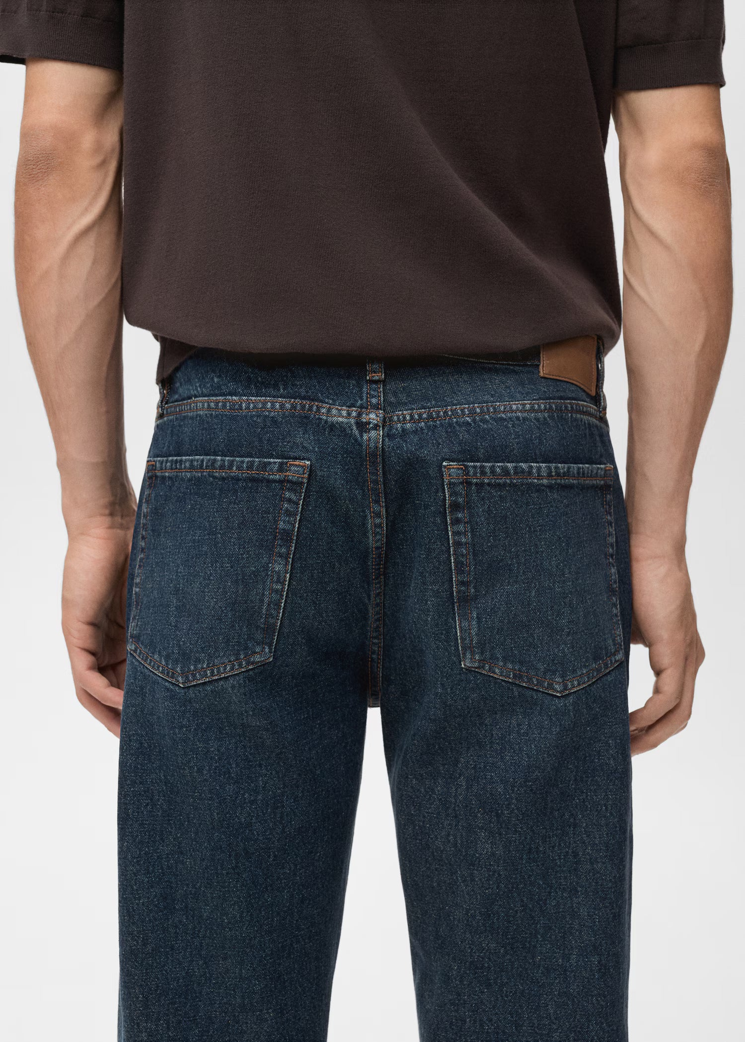 Düz Kesim Koyu Yıkama Jean Pantolon