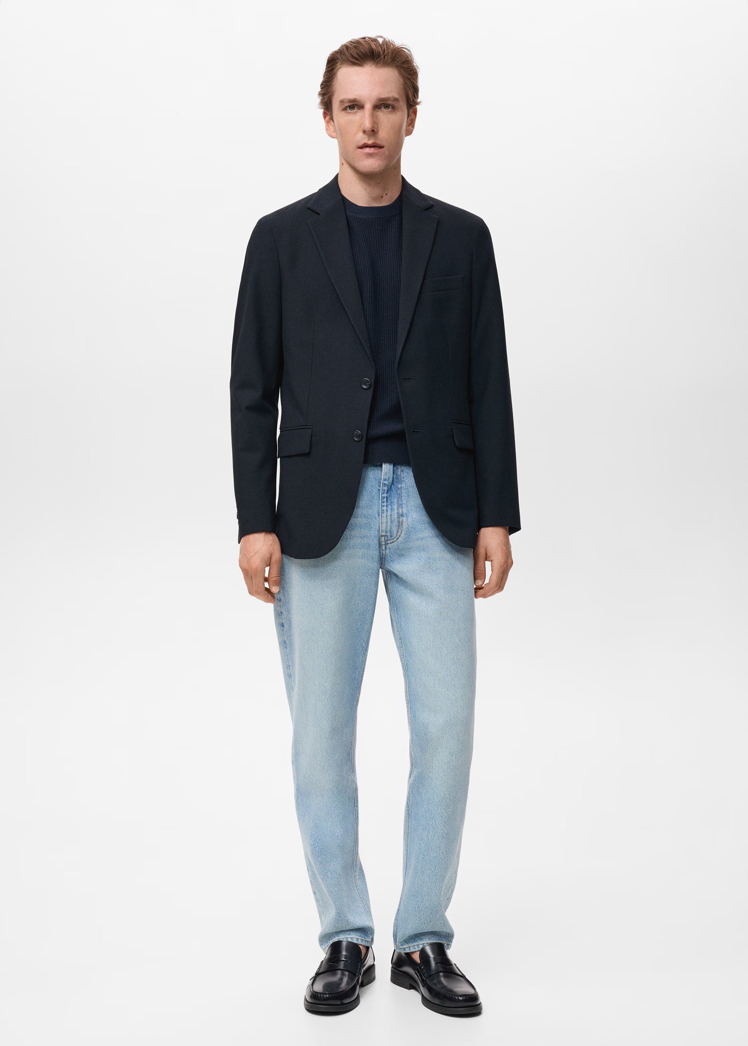 Dar Kesim Pamuklu Blazer Ceket