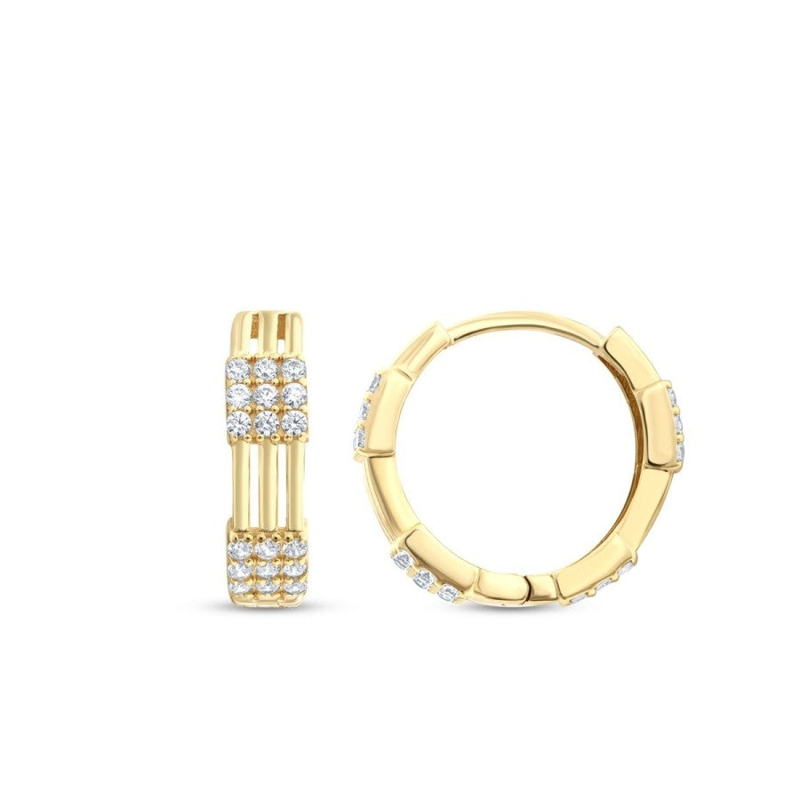 Altın Taşlı Halka Küpe