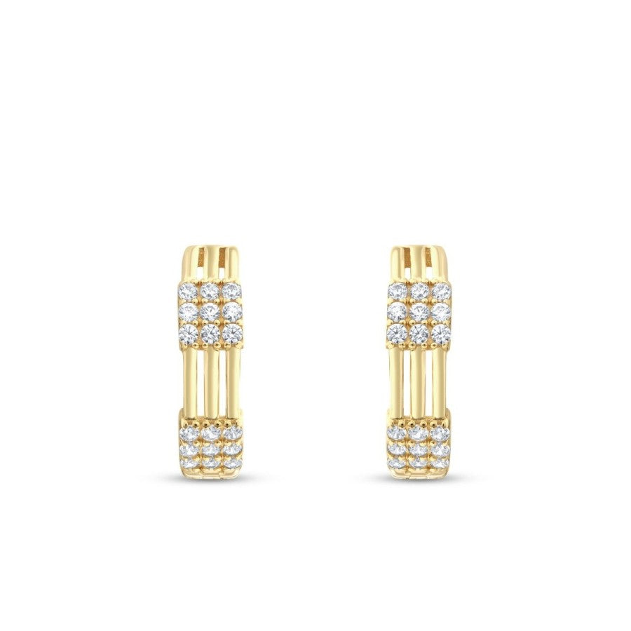 Altın Taşlı Halka Küpe